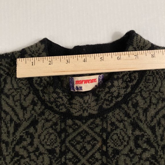 Norwear  vintage 100% Wool  Nordic  sweater tunic M women floral - Picture 6 of 11